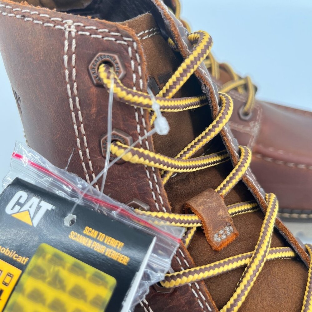 CAT Mens Covert Round Toe Lace up Boots Brown Size 11.5M New In Box - Picture 12 of 16